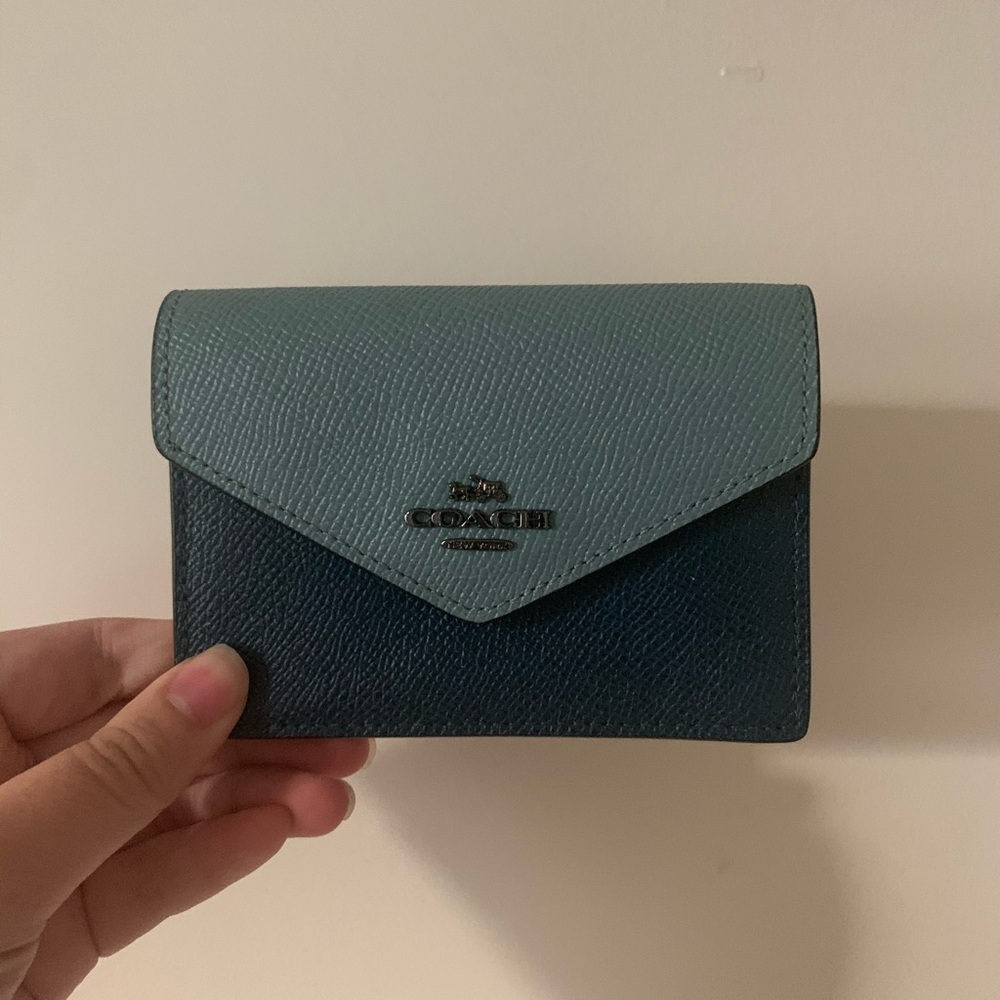 Coach Blue Envelope Card Case Holder!